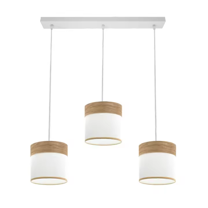 Fabrilamp Regleta Cloe 3xe27 Blanco/blanca-madera Clara Regx60x16 cm - 1
