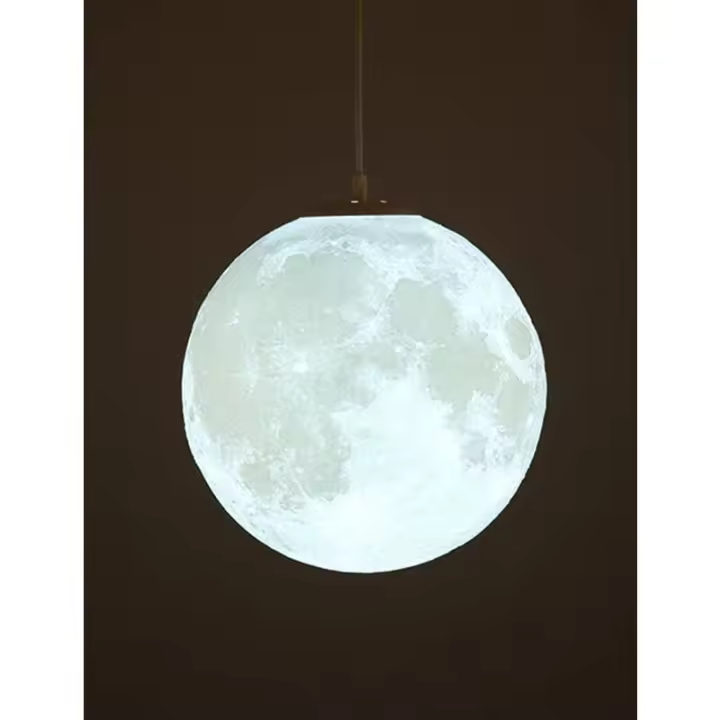 Luz de techo del dormitorio de la luna, lámpara colgante, lámpara de araña lunar, luces colgantes de iluminación interior, lámpara de techo de la sala de estar del dormitorio de los niños, 18 cm - 1