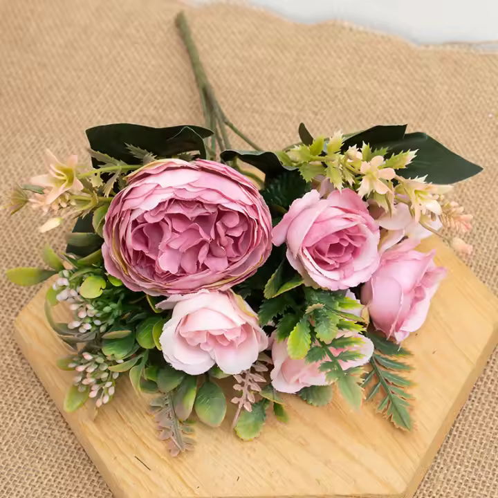 Rosa Artificial De Seda Para Decoración De Otoño Blancas Para Boda Y Navidad Flores Falsas Para Arreglo De Navidad Y Casa - 1