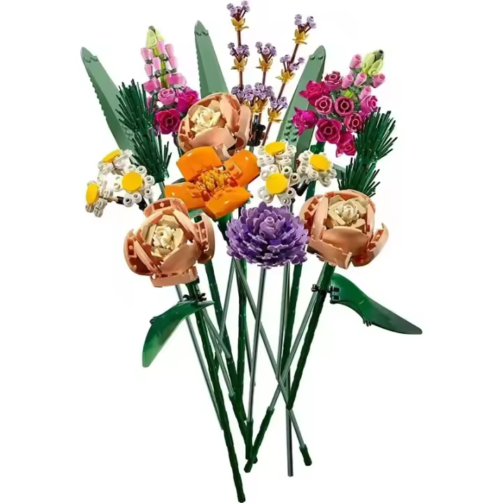 Romantic Bloque De Construcción Decorativo Con Bouquet De Rosas Para Regalo De Cumpleaños O Navidad Compatible Con Juguetes De CreaTech - 1