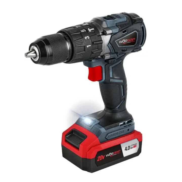 Taladro Percutor Brushless WORGRIP 20V – 1 Batería 4.0Ah - 1
