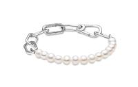 PANDORA ME Pulsera de Esnabones de Plata de Lei con Perla Blanca cultivada en Agua Dulce 。 Viene con un completo embalaje de Caja de regalo. - details 4