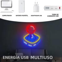 Arcade Joystick Signe Neon USB LED Ajustable Para Decoración De Habitación Bar Game Room Party Regalo Luz Neón Para Sala De Estar - details 3