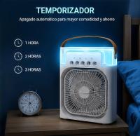Ventilador Humidificador Portátil USB 5 Salidas de Aire | 3 Velocidades | Luz LED 7 Colores | Temporizador 1H/2H/3H - details 3