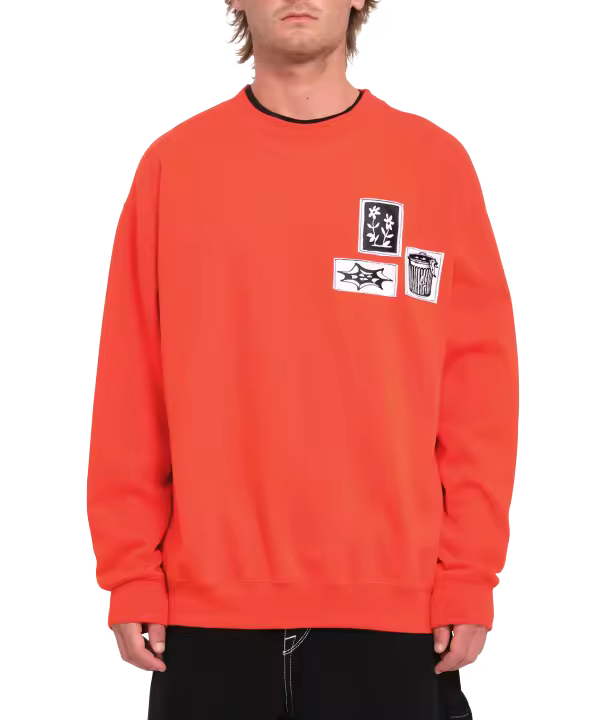 Sudadera Volcom Fa Keutchi Crew - Bright Red - 1