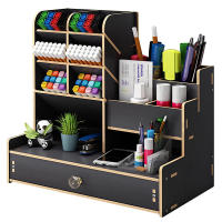 Organizador De Escritorio De Madera DIY Con Cajón Y Gran Capacidad Para Almacenamiento De Estationery Para Oficina Y Escuela - details 8