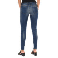 MET-Pantalon Tejano Largo efecto gastado con bajos de corte estrecho 10DB50350 para Mujer