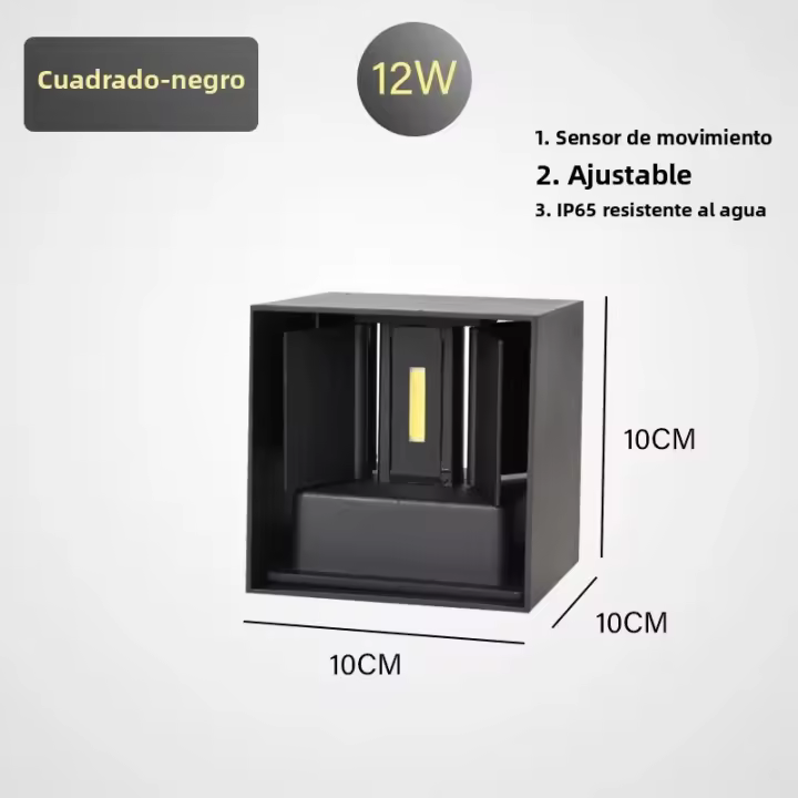 Lámpara De Pared LED TRAZOS 12W Con Sensor PIR Luz Exterior Impermeable IP65 Para Porche Jardín Interior Decoración De Dormitorio Luz De Noche Moderna - 1