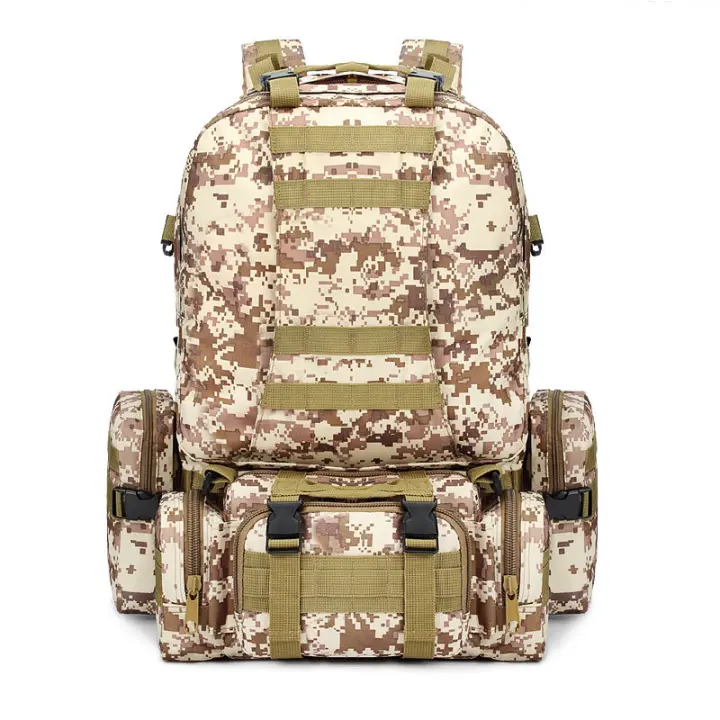 Mochila táctica combinada de gran capacidad, bolsa de viaje para acampar, deportes, camuflaje militar, senderismo, mochila para exteriores - 1