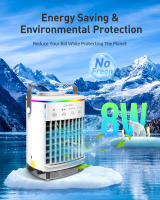 BIT Aire acondicionado portátil, miniventilador de refrigeración, humidificador de agua helada con USB de 700ml, viento fuerte para dormitorio y hogar - details 6