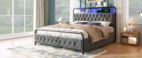 Somier Metálico Cama 180x200 Somier Y 4 cajones, terciopelo (sin colchón) - details 1
