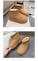 Botas De Nieve Para Mujer 2024 Nuevo Cashmere Y Material Grueso Suave Invierno Botas Cortas Con Talón Grueso Y Interior De Pluma Botines De Mujer - details 9
