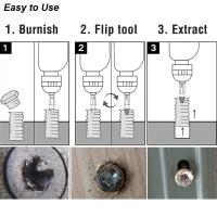Juego De Extraedores De Tornillos Dañados Herramienta Doble Para Remoción De Tornillos Rotos Y Estriados Fácil Salida Desmontaje De Estudios Y Dientes Demolición Remover - details 3