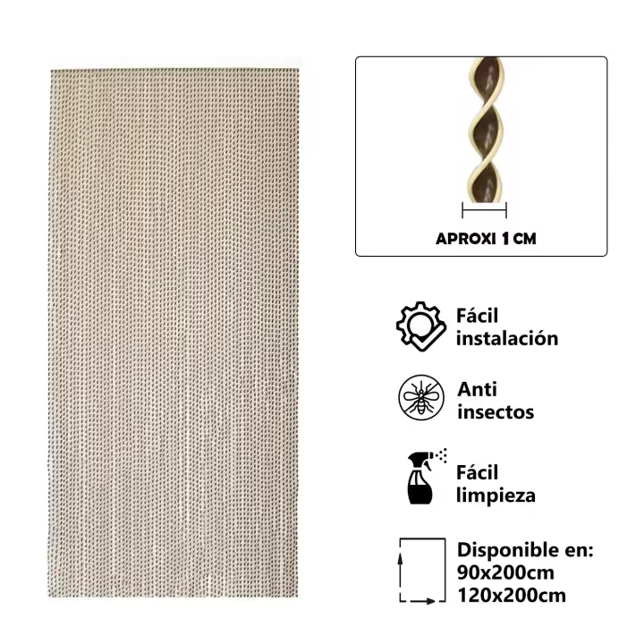 Cortina  de PVC Espiral Anti insectos. Ideal para Puerta Exterior o Interior. Variedad de modelos 90cm/120cm - 1