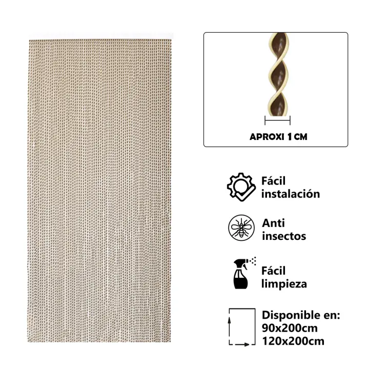 Cortina  de PVC Espiral Anti insectos. Ideal para Puerta Exterior o Interior. Variedad de modelos 90cm/120cm - 1