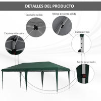 Outsunny Cenador Plegable 6x3 m Carpa de Jardín Portátil con Bolsa de Transporte Tela Oxford Marco de Acero para Exterior Fiestas Camping - details 4