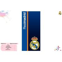 Toalla Playa Piscina infantil Real Madrid Franja Bandera azul Oficial 70x140cm de microfibra para niños - details 1