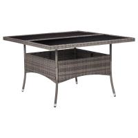 vidaXL Mesa de comedor de jardín ratán sintético madera acacia negra en color Negro y marrón/Negro/Gris y más | estructura resistente ideal para salón dormitorio o estudio - details 2