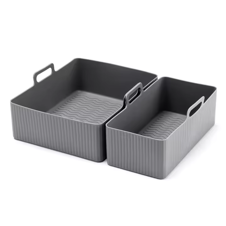 Juego De 2 Piezas De Tapete De Silicona Para Air Fryer Malla De Horno Reutilizable Antiadherente Herramienta De Cocina - 1