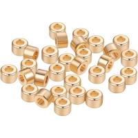 30Pcs Cuentas De Espaciador De Latón Pintadas Con Oro De 18K Tubo Metálico Para Creación De Joyas DIY Forma Redonda Y Barra - details 0
