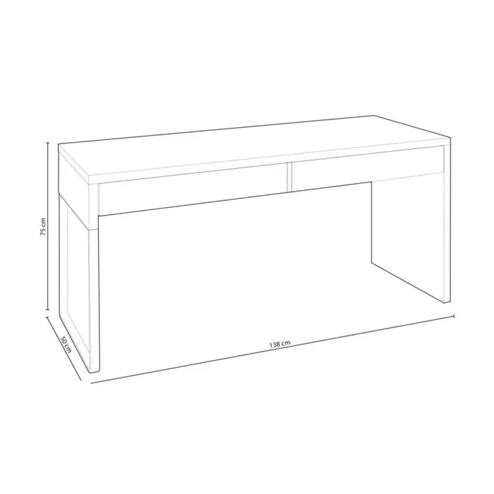Escritorio Touch Reversible Blanco Artik - Mesa de Trabajo Minimalista - 1
