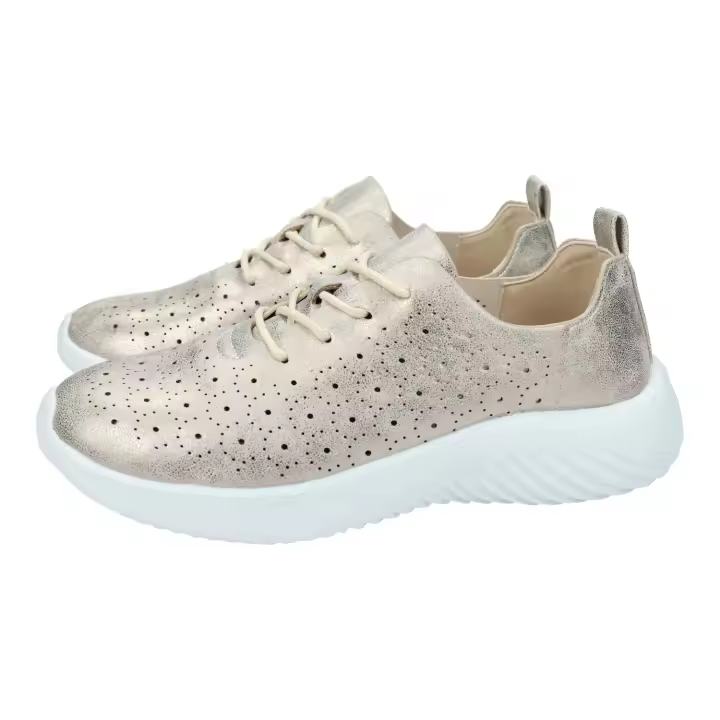 Deportivos marca DOCTOR CUTILLAS para mujer en color platino. Deportivas para mujer, con cordones, plantilla extraible, zapatillas ligeras para mujer, hechas en España - 1