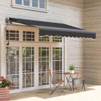 Toldo con manivela de mano Toldo Eléctrico ajustable en Altura Brazzo articulado Toldo Protección solar UV 30 Toldo para Balcón incluido soporte de comparación Toldo 300 cm de ancho para Terraza Balcón gris obscure - details 0