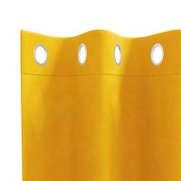 Cortinas Opacas de vidaXL con Ojales 2 pcs Amarillo Mostaza Terciopelo - details 3