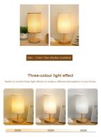 Lámpara De Noche LED Para La Cama Estilo Chino Sencillo Decoración De Mesa Con Enchufe USB Y Sombrilla De Tela Luz De Dormitorio Dimmable - details 5