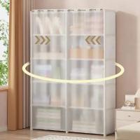 Armario Multicapa Con Cortinas Y Cubierta Antipolvo Almacenamiento Ecológico De Alta Capacidad Para Dormitorio Muebles Fáciles De Montar - details 3