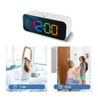 Reloj De Alarma Recargable Con Pantalla LED Y Espejo RGB Colorido Grabación De Sonido DIY Pantalla Digital Moderna - details 4