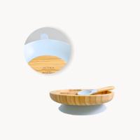 Juego de vajilla de bambú para bebé con ventosa, plato dividido y cuchara de silicona - Althea Living - details 2