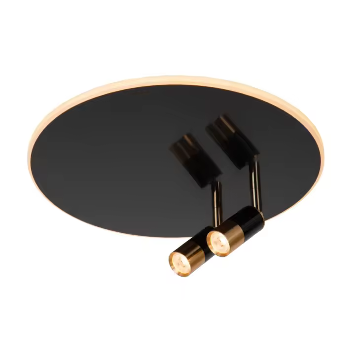 Lucide JUBEL - Lámpara de techo - Ø 40 cm - LED - CCT - 2500K/3000K - Cromo negro - 1