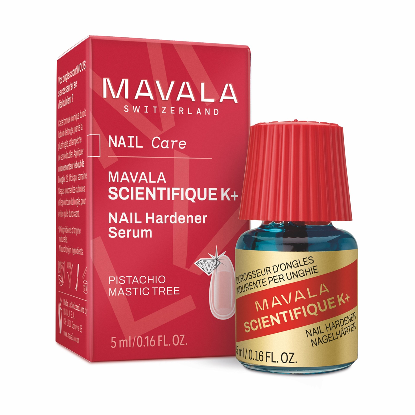 Mavala - Científico K+ Endurecedor de Uñas, Tratamiento para Fortalecer las Uñas, Evitan la Rotura y Separación, Formato Pincel, 5 ml