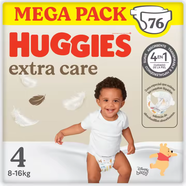 Huggies Extra Care Pañales Bebé Mega Pack, Tallas  1,2,3,4,5 - 1