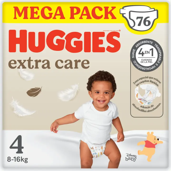 Huggies Extra Care Pañales Bebé Mega Pack, Tallas  1,2,3,4,5 - 1