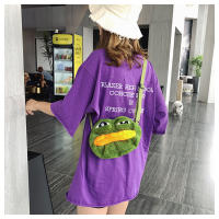 Mochila De Peluche Sapo Triste Pepe Divertida Y Bonita Bolso De Hombro Con Ojos Grandes Y Boca Grande Gran Capacidad Creativa Para Jóvenes - details 11