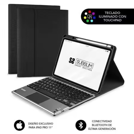 Funda con Teclado Subblim Keytab Pro Bluetooth Touchpad para Tablets Apple iPad Pro de 11' 2020/ Negra - 1