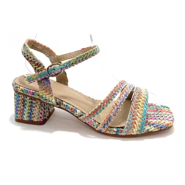SANDALIAS MUJER TACON MULTICOLOR CUERDA - 1