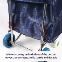 Bolsa De Almacenamiento De 72L Para Carro De Compras Con Bolsillos Laterales Y Cremallera Oxford Impermeable Para Cocina - details 2