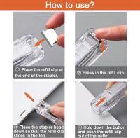 Clavadora Mini De Acero Inoxidable Con 50 Clips De Papel Y Abrazaderas De Clavija Para Oficina Y Escuela Suministros De Escritorio - details 2