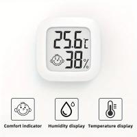Higrómetro digital con indicador de confort inteligente, termómetro de interior LCD con pantalla de humedad, monitor de clima interior de plástico alimentado por batería, higrómetro electrónico digital LCD para exteriores con sensor de termómetro retroilu - details 0