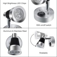 3W 12V LED Reag Light para RV, aplique de pared pequeño proyector interior 90 ° convenientemente ajustable con interruptor para autocaravanas de caravana (blanco cálido, paquete de 2) [clase energética A ++] - details 3