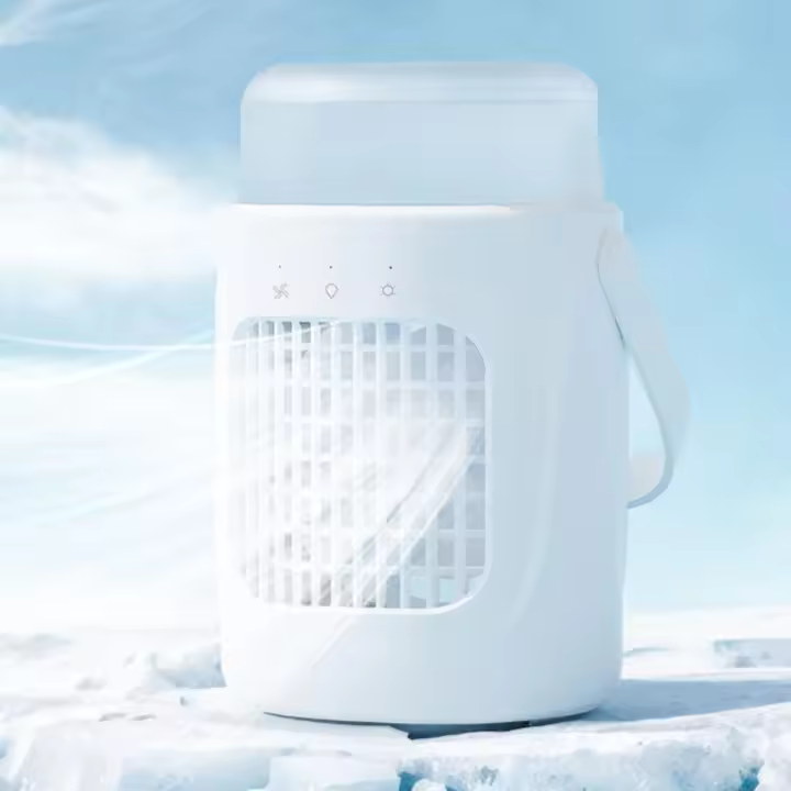 Aire Acondicionado Portatil Silencioso 600ML Enfriador de Aire con 3 Velocidades 2 Modos 7 Leds Oscilación 180°Climatizador Portatil Evaporativo para Dormitorios Habitación Oficina - 1