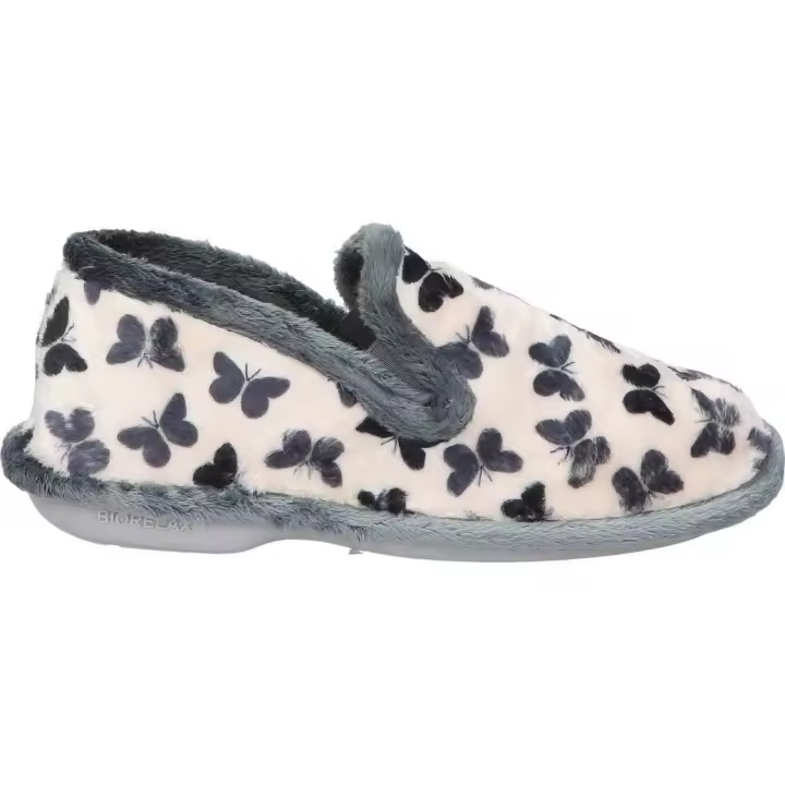 COSDAM | Zapatillas de Casa Cerradas Cosdam para Mujer – Pantuflas Grises con Dibujos de Mariposas – Biorelax – Zapatilla sin cierres – Cómodas y Ligeras – Confort – Modelo 4601 - 1