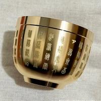 Bol De Bendiciones De Oro Feng Shui Miniatura Exquisita De Metal Retro Y Nostálgica Regalo Significativo De 4.5CM/6CM - details 0