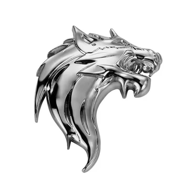 1 Pieza Pegatina Para Coche 3D Logo De Lobo Metal Emblema De Auto Y Motocicleta En Plata Y Bronce Para DIY Nuevo - 1