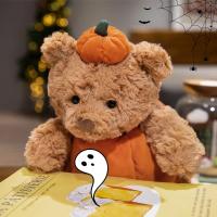 Muñeco De Peluche De Conejo Negro Con Calabaza Suave Para Halloween Truco O Trato Juguete De Oído De Osito Y Capa Peluche De Berenjena Para Adultos - details 6
