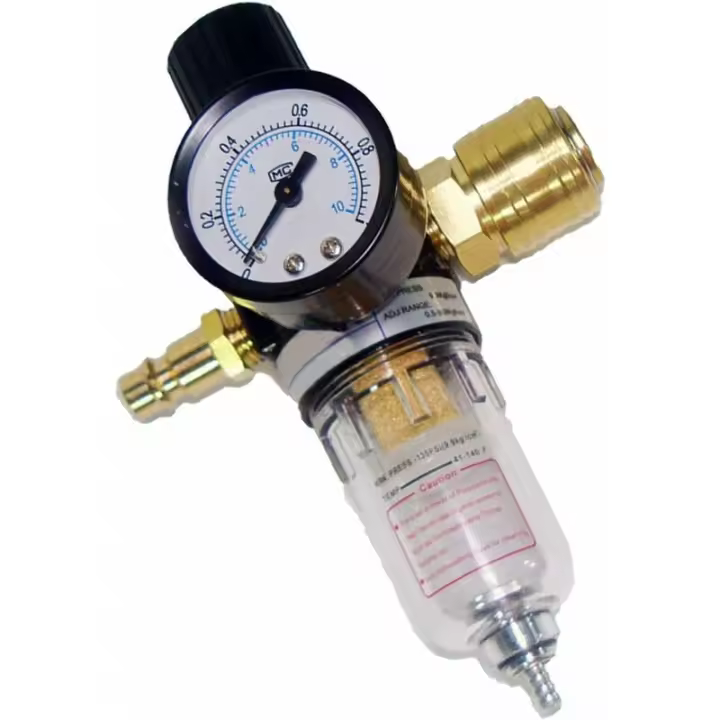 Reductor de presión Unidad de mantenimiento de Aire comprimido Regulador de presión de 1/4 "Con Separador de Agua y acoplados rápidamente todos - 1