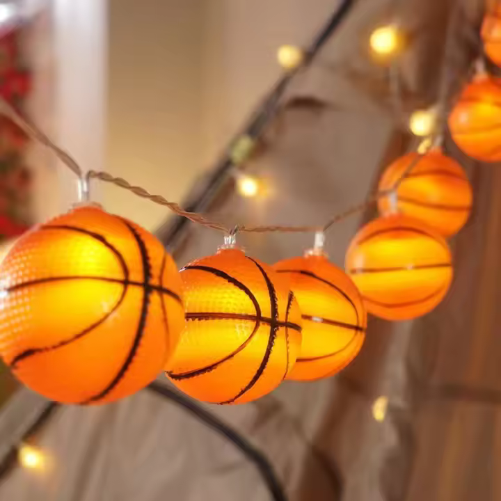 Cadena De Luces LED De Baloncesto Para Navidad Decoración De Jardín Y Fiesta De Año Nuevo Lámpara De Ambiente Para Habitación Color Calido Tamaño 1.5m10led 3m20led 6m40led - 1